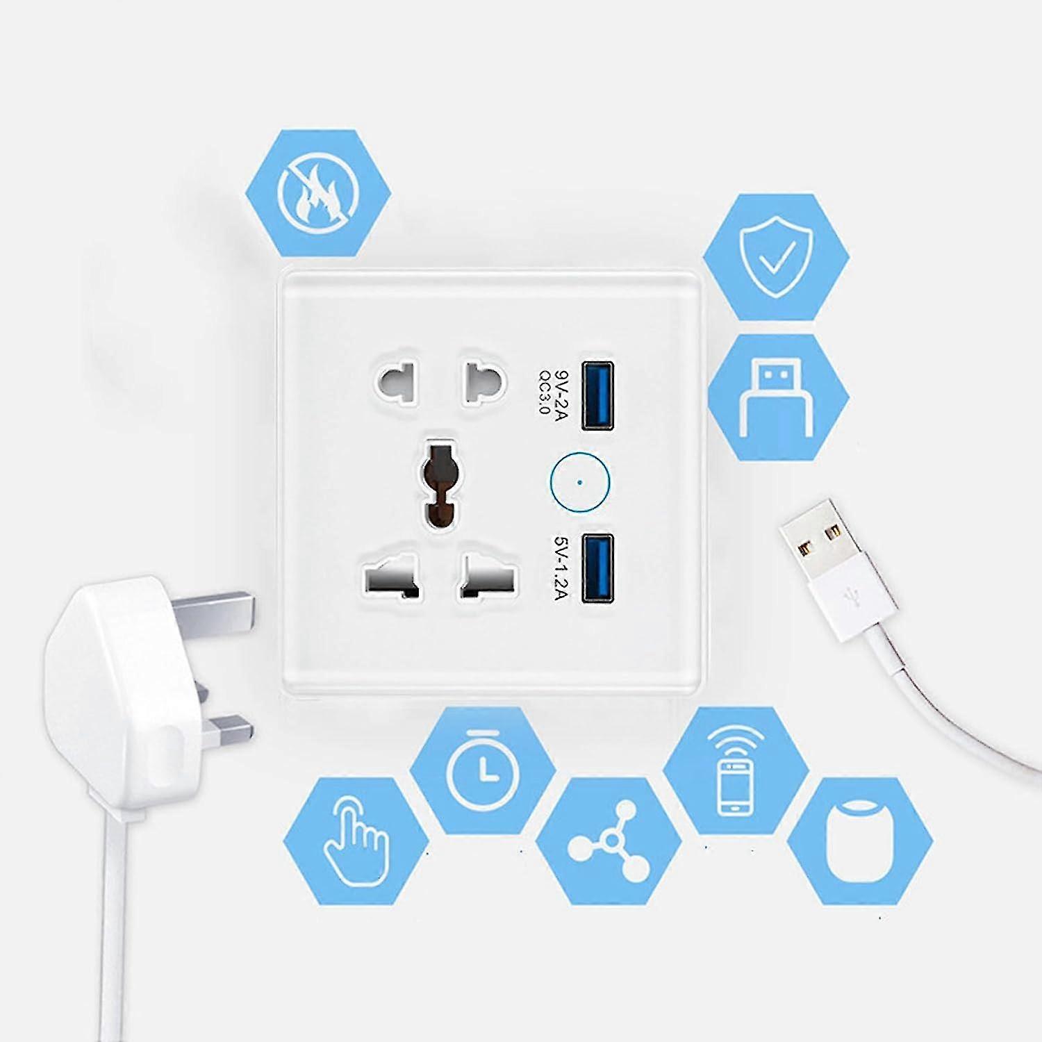 Smart Plug Outlet Extender Timing APP Remote Voice Control Smart SocketUSB Fast Charging Socket Plugs Smart Wall Outlet