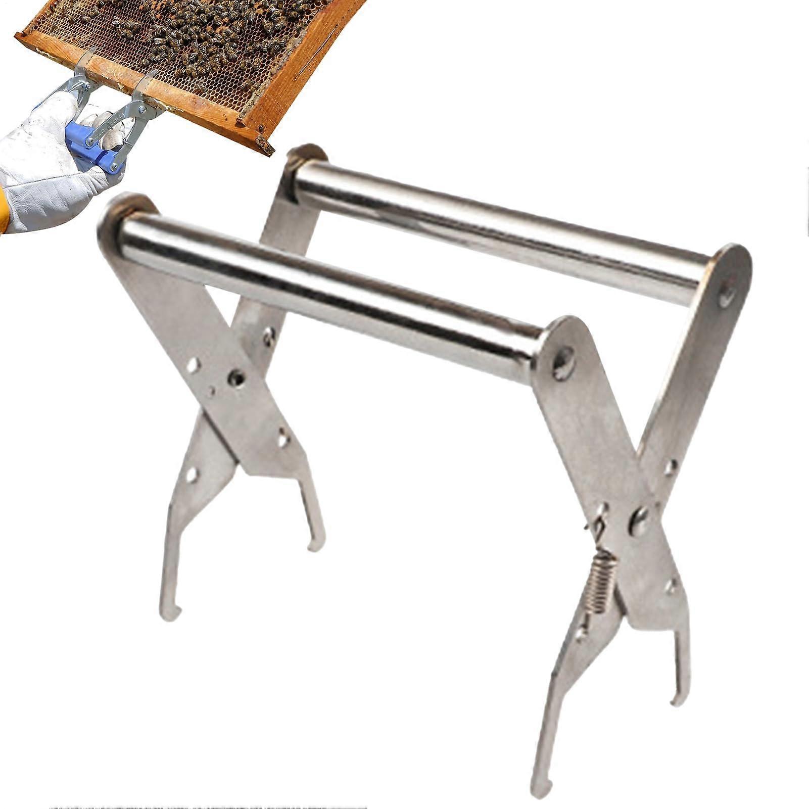 Beekeeping Frame Gripper with NonSlip Grip, RustProof Stainless Steel Hive Frame Holder Clamp
