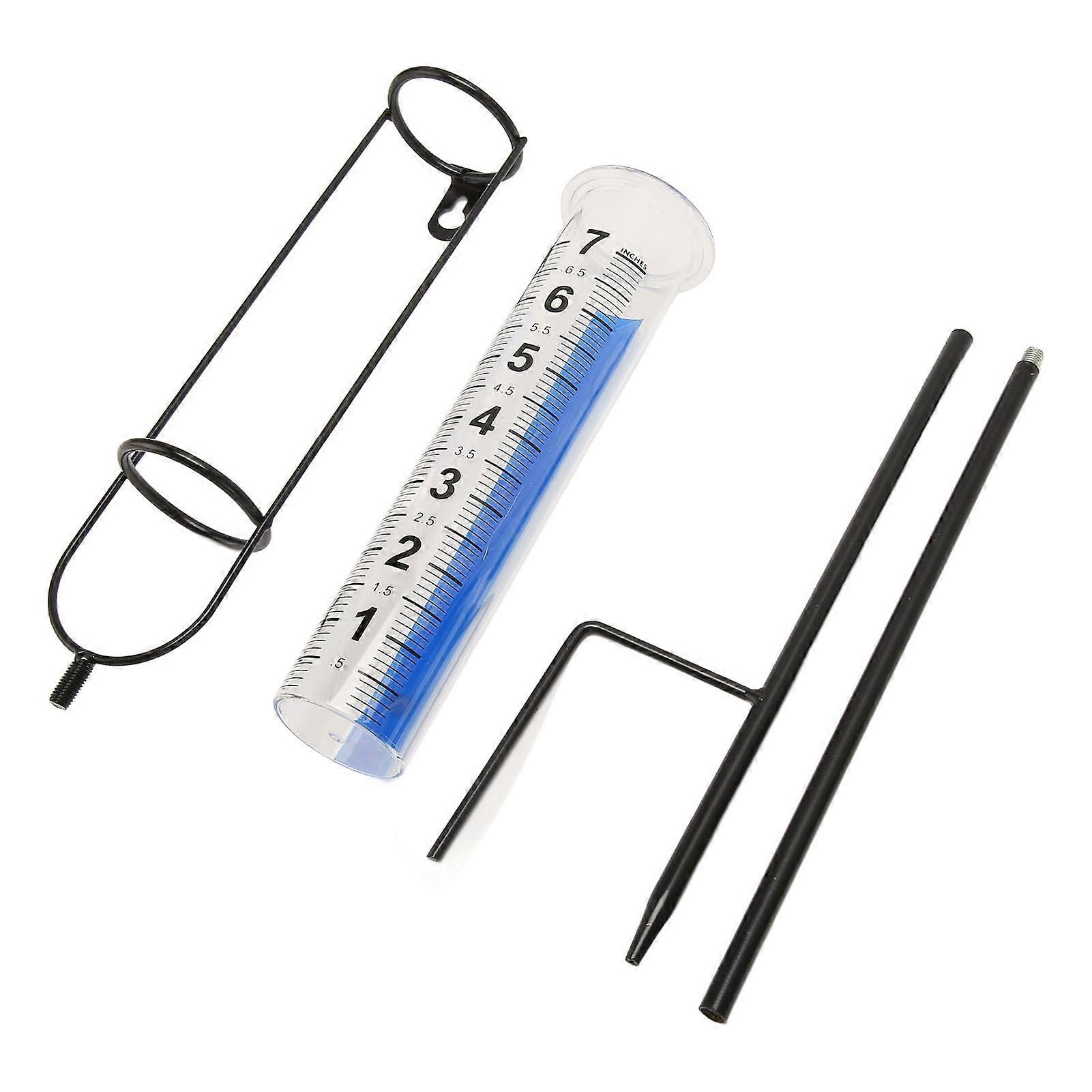 Outdoor Rain Gauge with Adjustable Height, Large Numbers, Rustproof Stake for Garden Yard