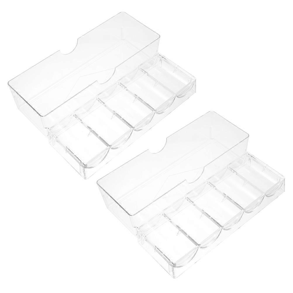 Poker Chips Storage Case for Storage Use 2Pcs Transparent Organizer