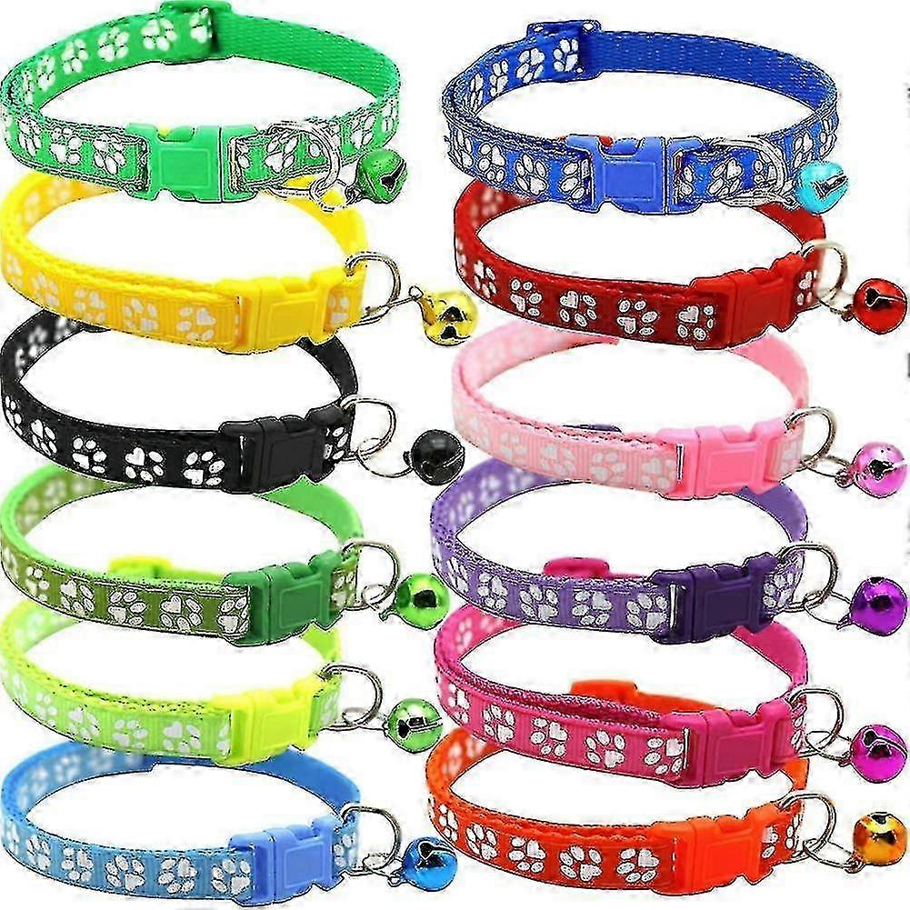 2025 12 Pcs Collars Pack With Bells For Most Pets