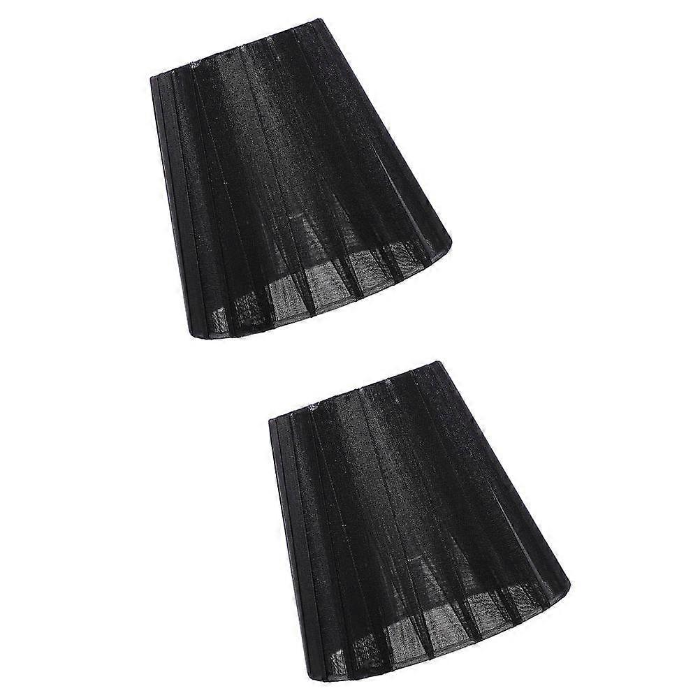 Translucent Gauze Lamp Shade Protective Cover for Decor 2Pcs Black Light Shade