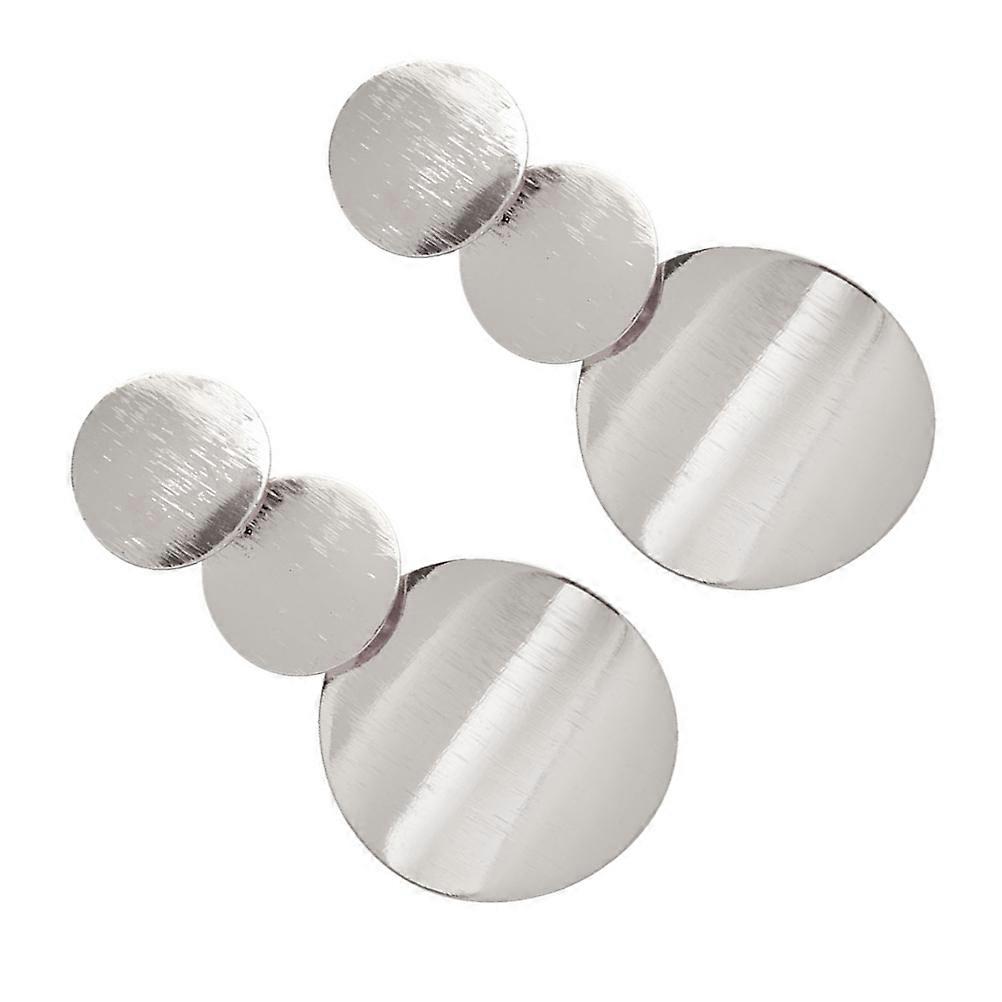 Stylish Multilayer Round Earrings Silver Drop Earrings for Decor 1Pair