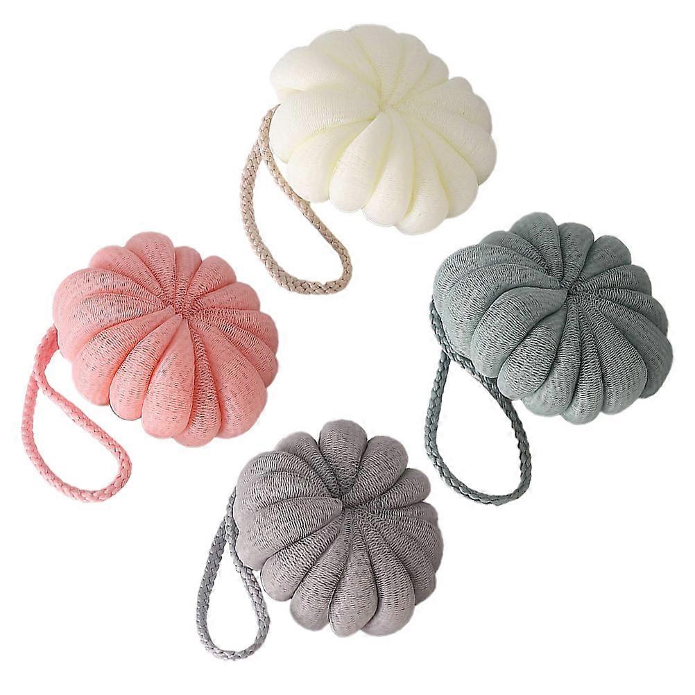 Bath Balls Convenient Shower Balls for Bathing Use 4Pcs Assorted Color Soft Loofahs