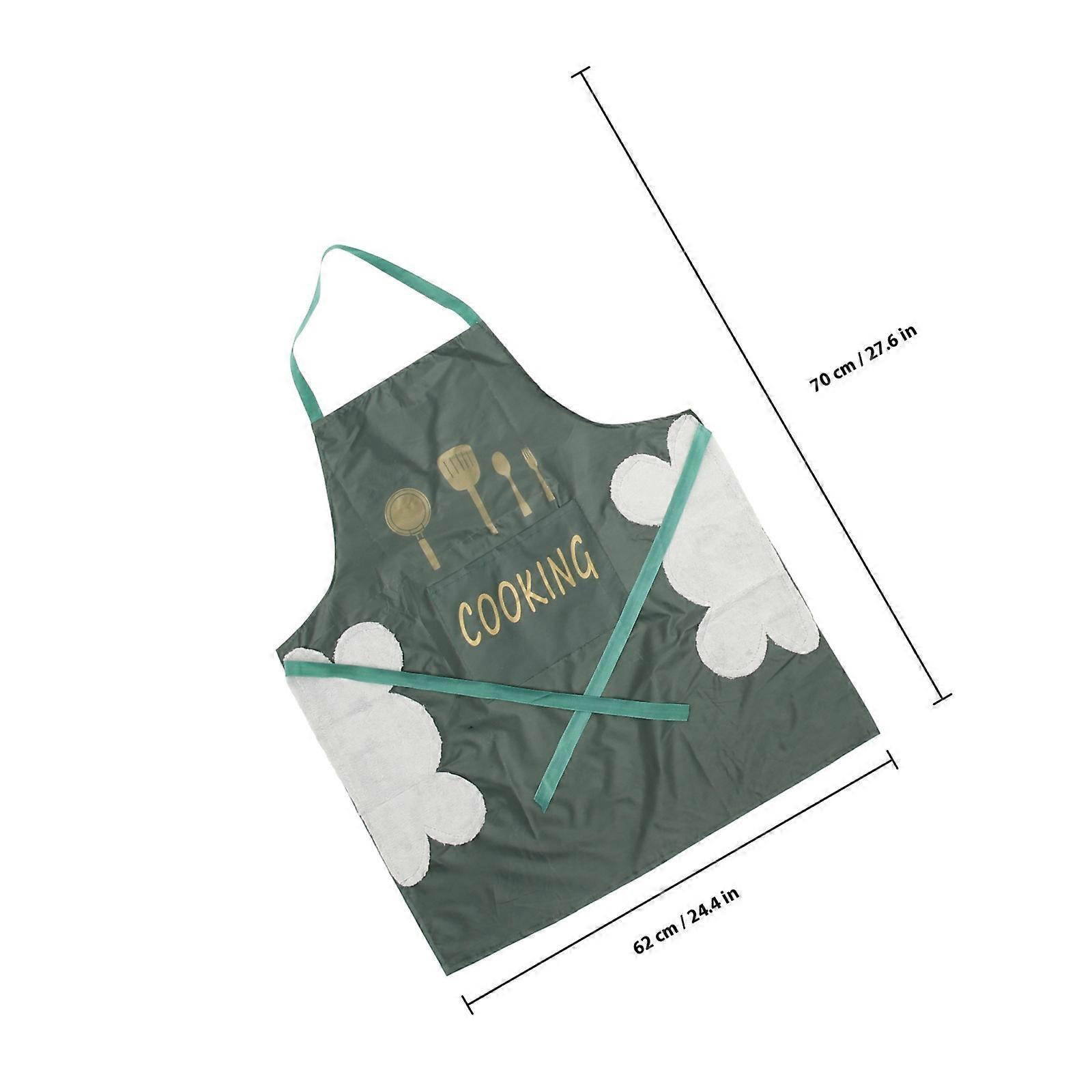 Hand Wiping Waterproof Apron Kitchen Apron for Cooking Use 2Pcs Assorted Color