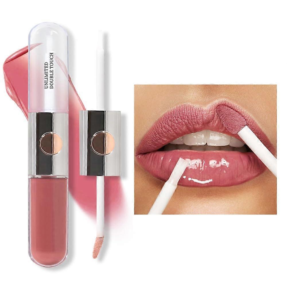 Waterproof Liquid Lipstick with Clear Gloss, Longwear Plump Effect, Shade 05