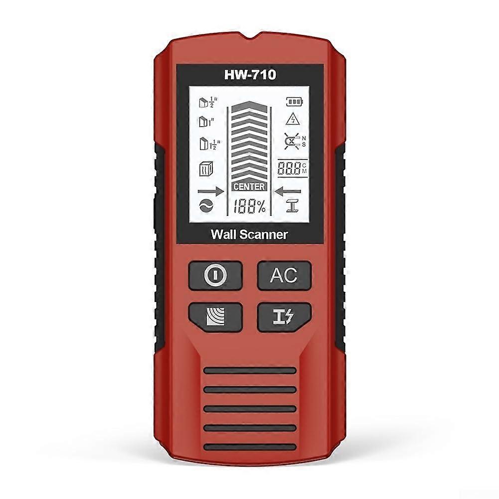 Stud Finder and Wall Scanner with Smart Sensor Detection, LCD Display, MultiDepth Scanning, Red