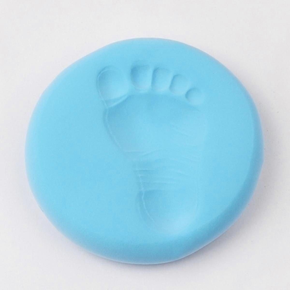 Baby hand and foot ink pattern mud blue