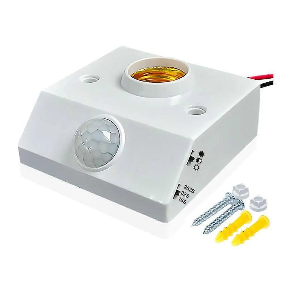 2PCS E27 Lampholder Nut Socket with PIR Motion Sensing Switch Lamp Holder Nut Socket Bulb Socket AC 85V-265V