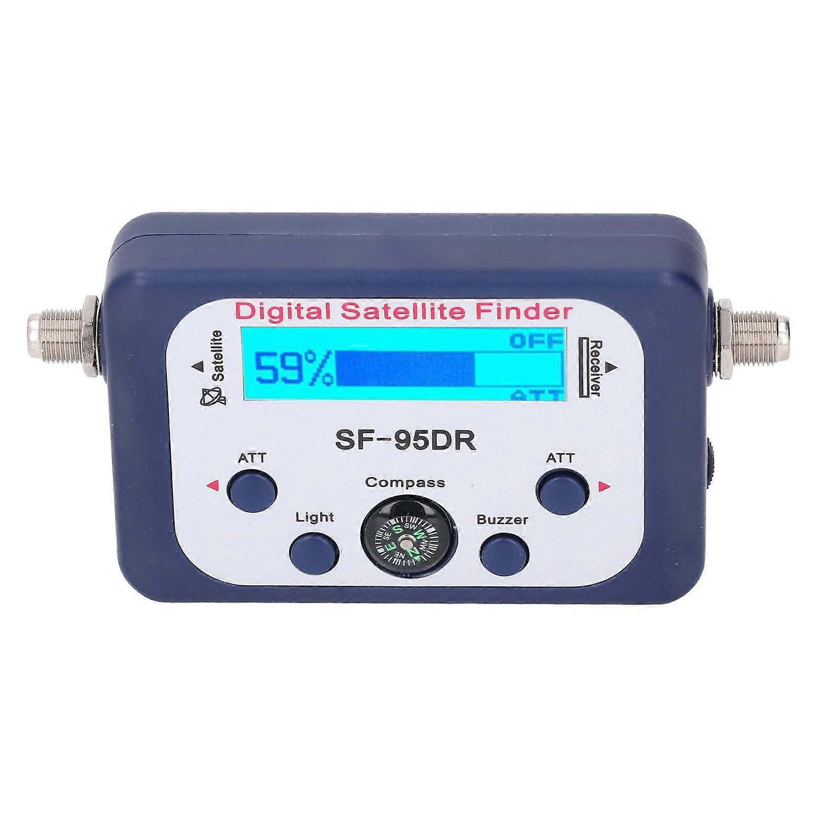 Satellite Signal Finder with Sensitive Detection and Backlit LCD for Navigation and Broadcasting