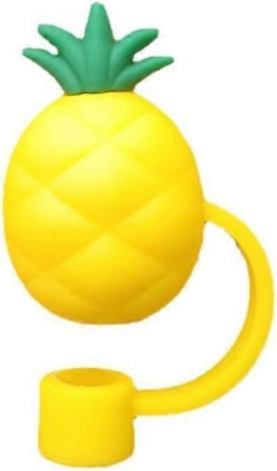 Silicone Straw Covers DustProof Reusable Cute Yellow Pineapple Design for Stanley Cup