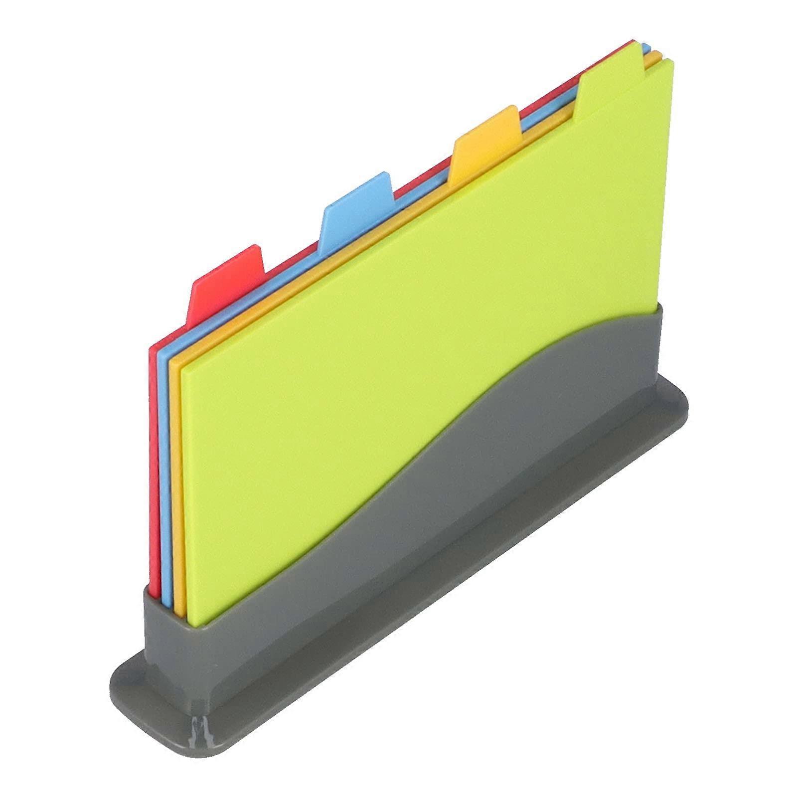 Cutting Board Set with Storage Rack, Lightweight Easy Clean Kitchen Chopping Boards with Handle