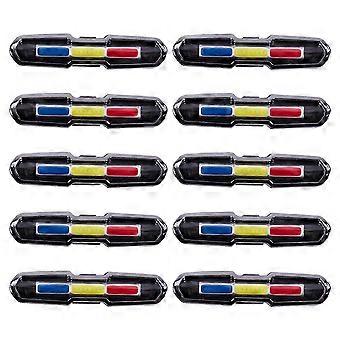 10X USB Recarregável Dianteiro Traseiro Luz de Bicicleta Bateria de Lítio LED Lanterna Traseira de Bicicleta Capacete de Ciclismo Ligh