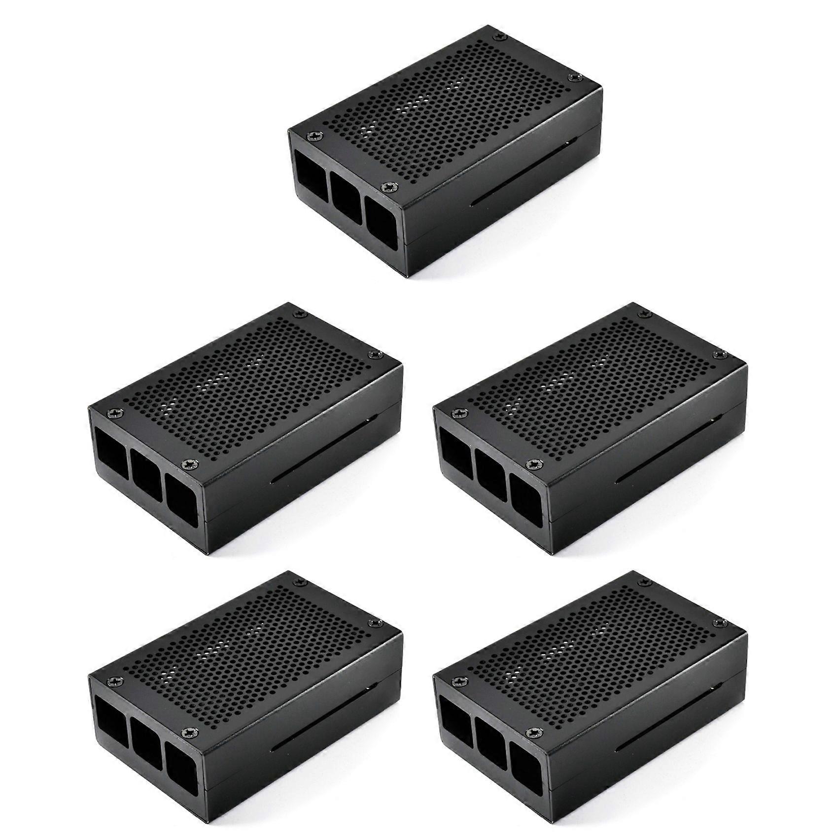 5X for Raspberry Pi 3 Model B+ Case Aluminum Case Case Compatible with Raspberry Pi 3 Model B Also(Black)