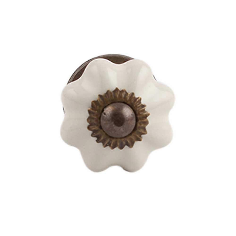 Pack of 10 Cream Ceramic Cabinet Knobs Vintage Drawer Pulls Durable Neutral Finish