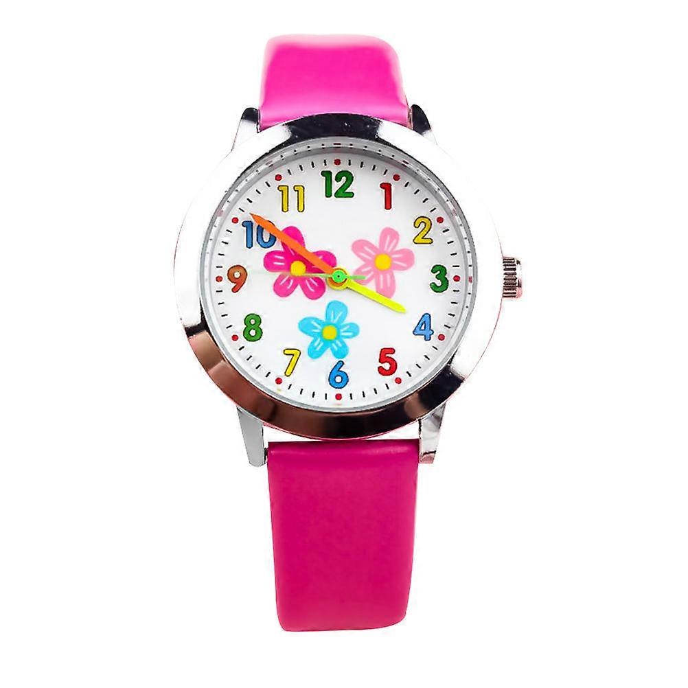 Students Flower Pattern Cartoon Number Watch for Birthday Gift