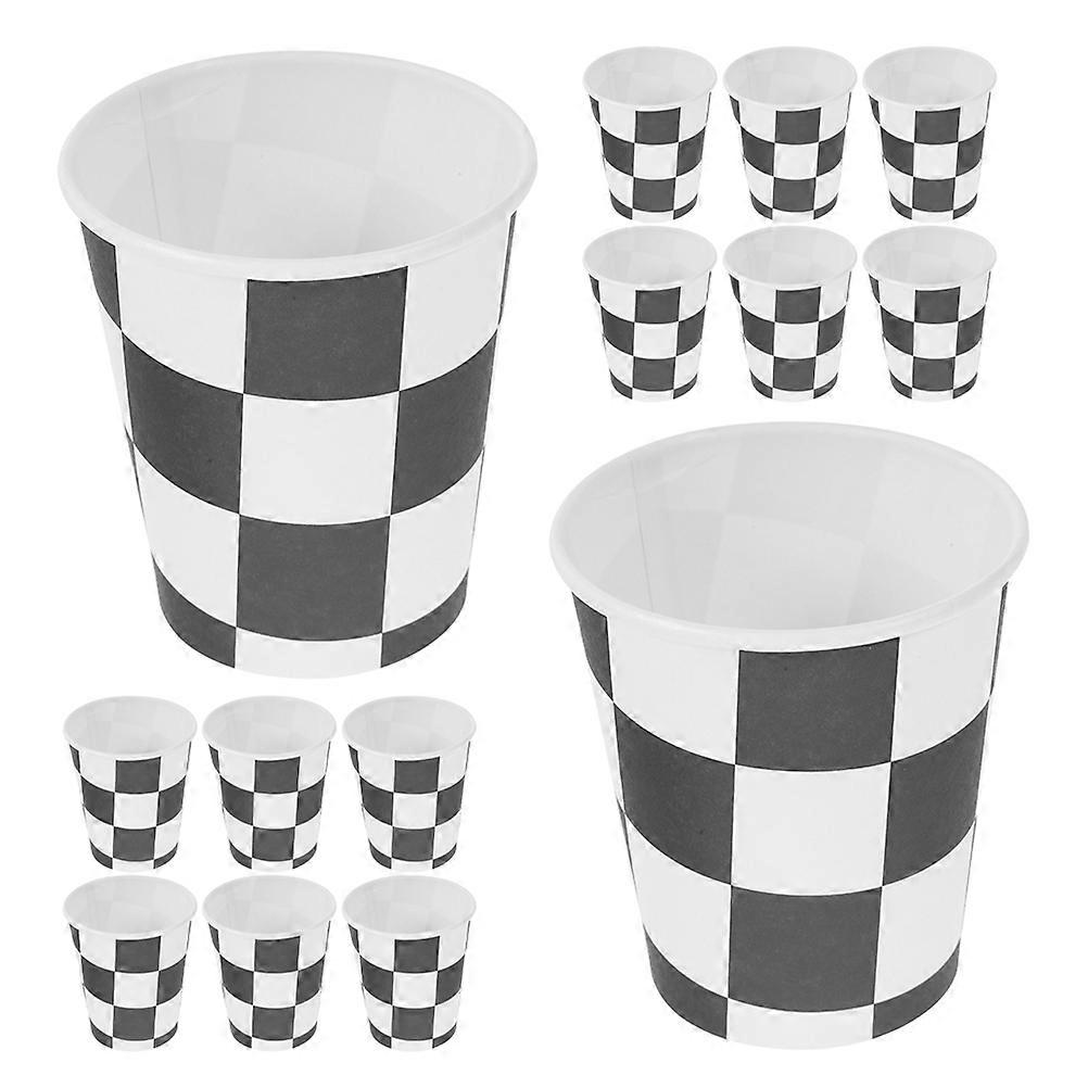 Disposable Checkered Cups for Party Decor Paper Cups Racing Theme 40Pcs