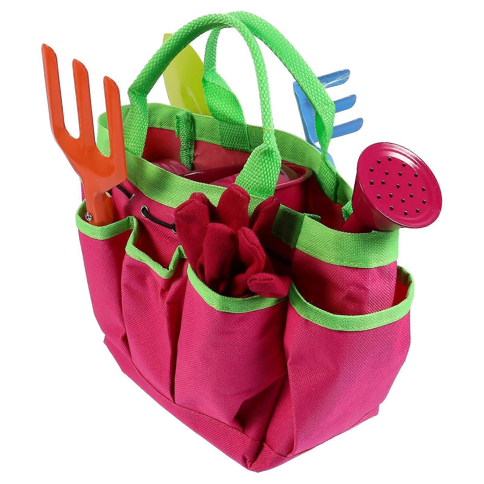 Kids Multi-Purpose Garden Tools Set for Playing 1Set with Red Color