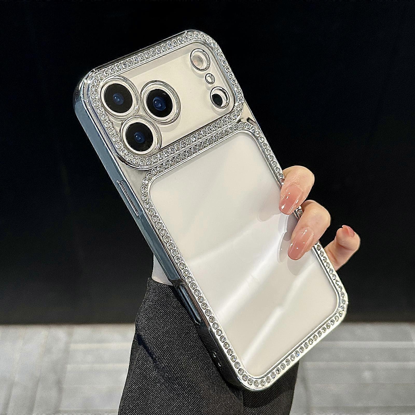 Electroplating PC Hybrid TPU Rhinestone Phone Case