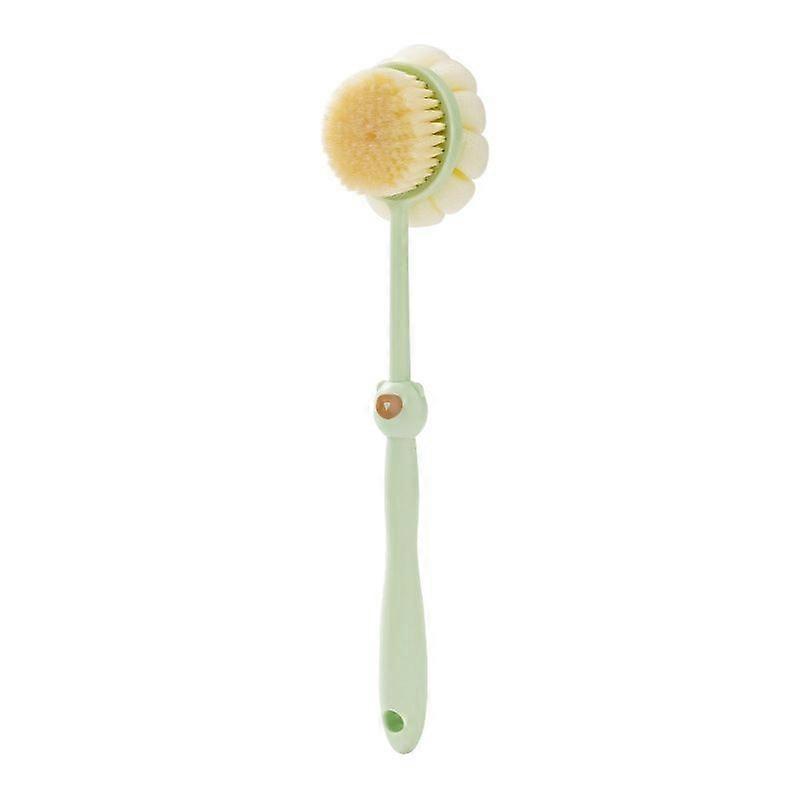 Bath Brush (Green) - Long-Handled Soft-Bristle Double-Sided
