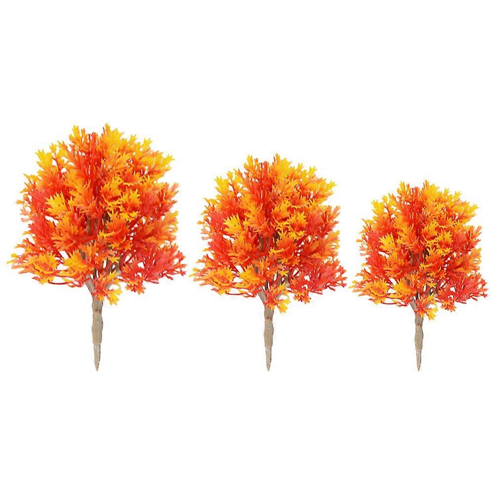 Model Street Trees Maple Tree Model for Decoration 6Pcs Plastic Material