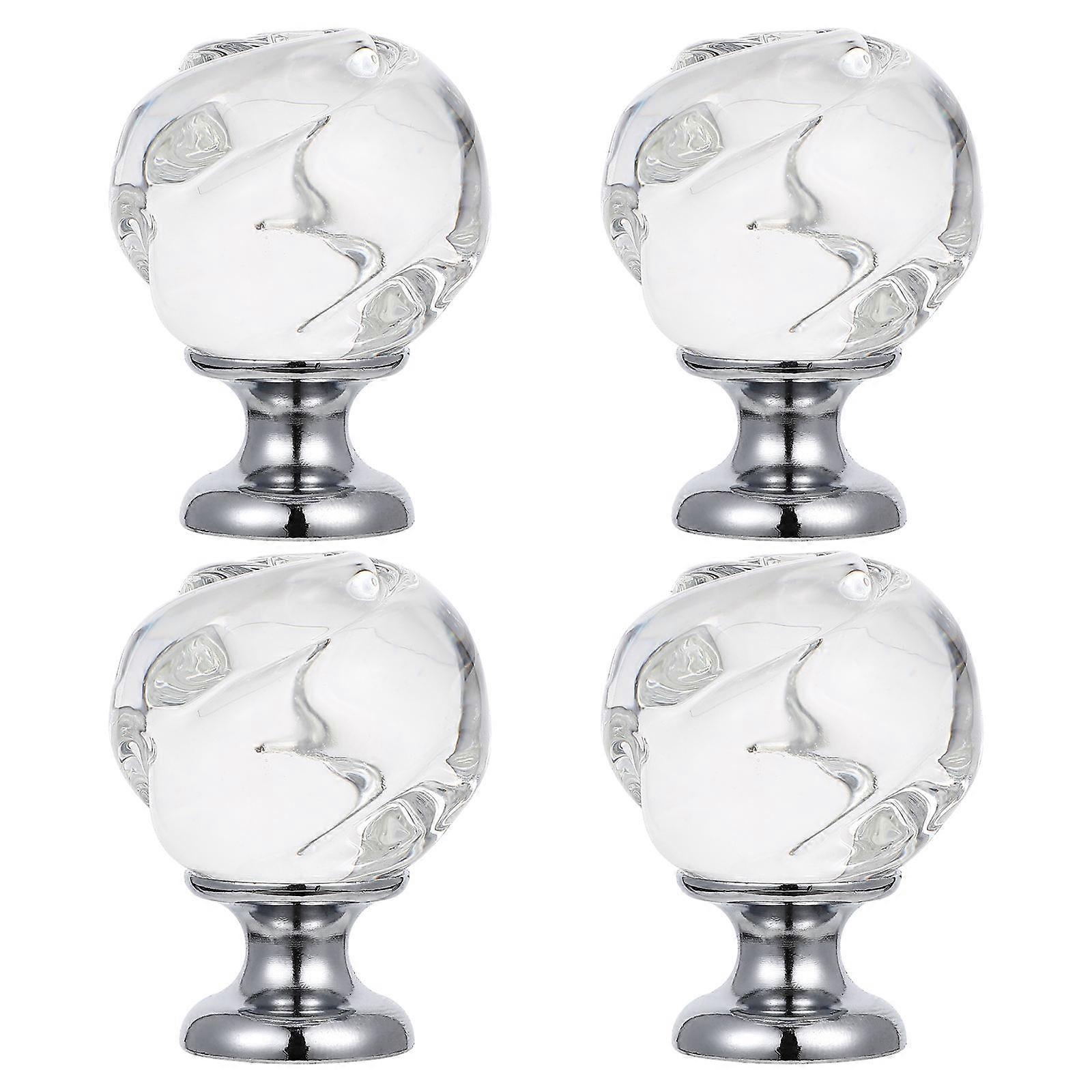 Crystal Glass Door Knobs for Cabinet Wardrobe Doors 4Pcs Assorted