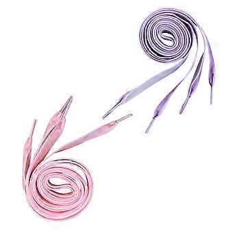 Assorted Color Shoelaces Wide Flat Shoe Lace for Shoe Use 2Pairs