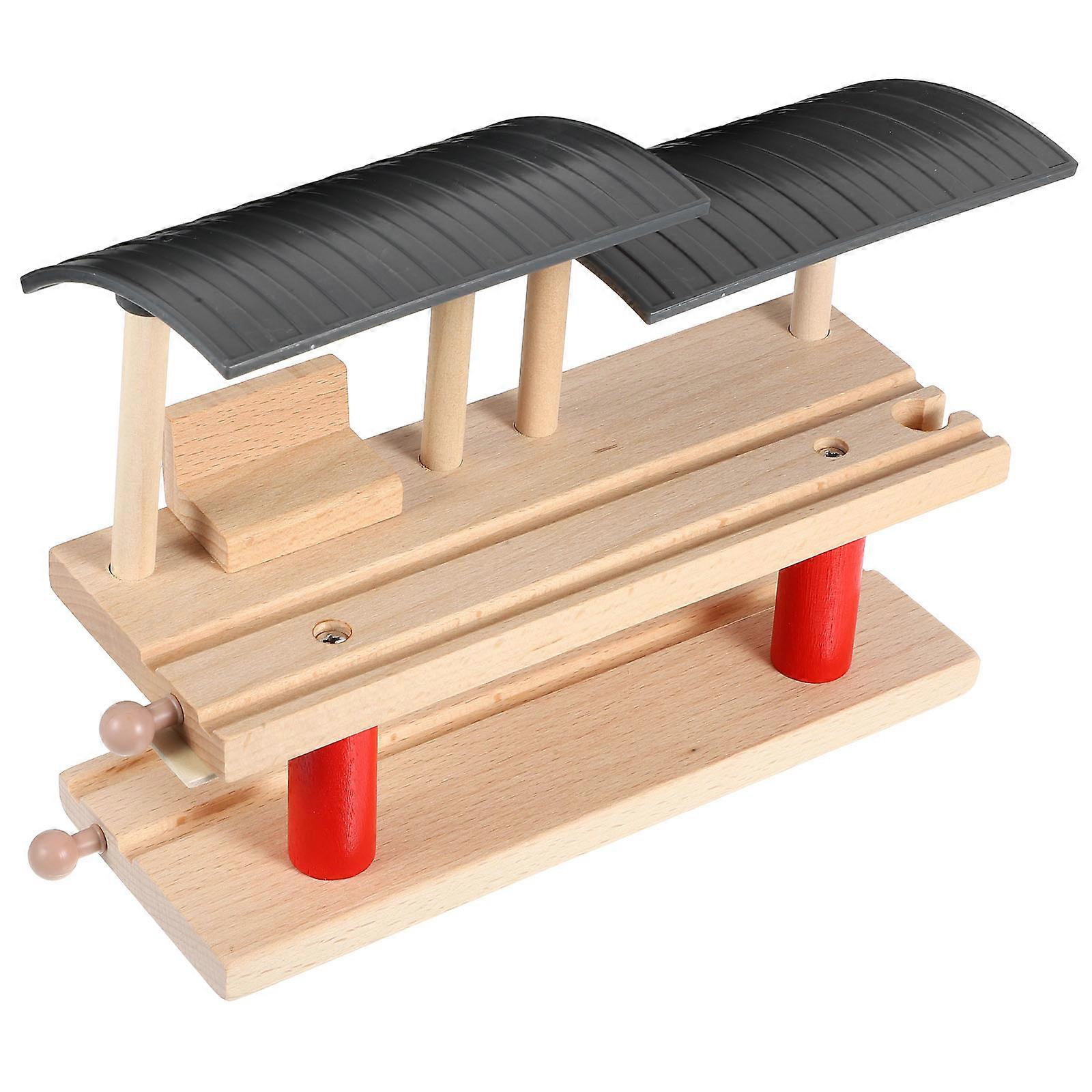1 Set Double-deck Train Platform Toy Early Educational Diy Plaything Train Track Platform Accessory