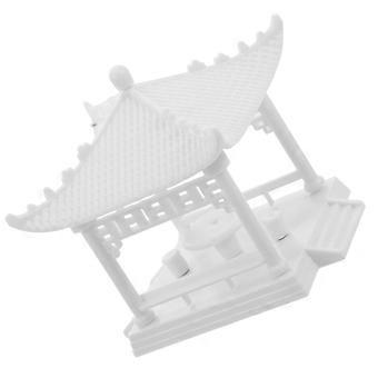 Mini Pavilhão Branco Modelo Pagode Estátua Bonsai Estatuetas Mini Pavilhão Estátua Mini Acessórios de Jardim Pagode Estátua de Jardim