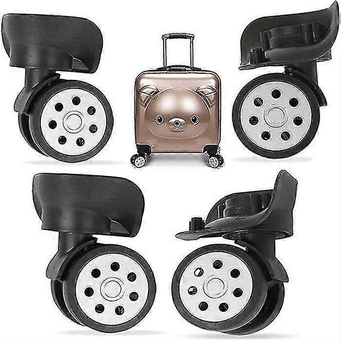 Universal 4pcs Replacement Suitcase Wheels - Easy Install, Durable, Smooth Spinning for Most Luggage Types