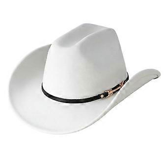 Cowboyhatt med rullekant for kvinner og menn, varm vinterhatt for uformelle og formelle anledninger, fotoantrekk