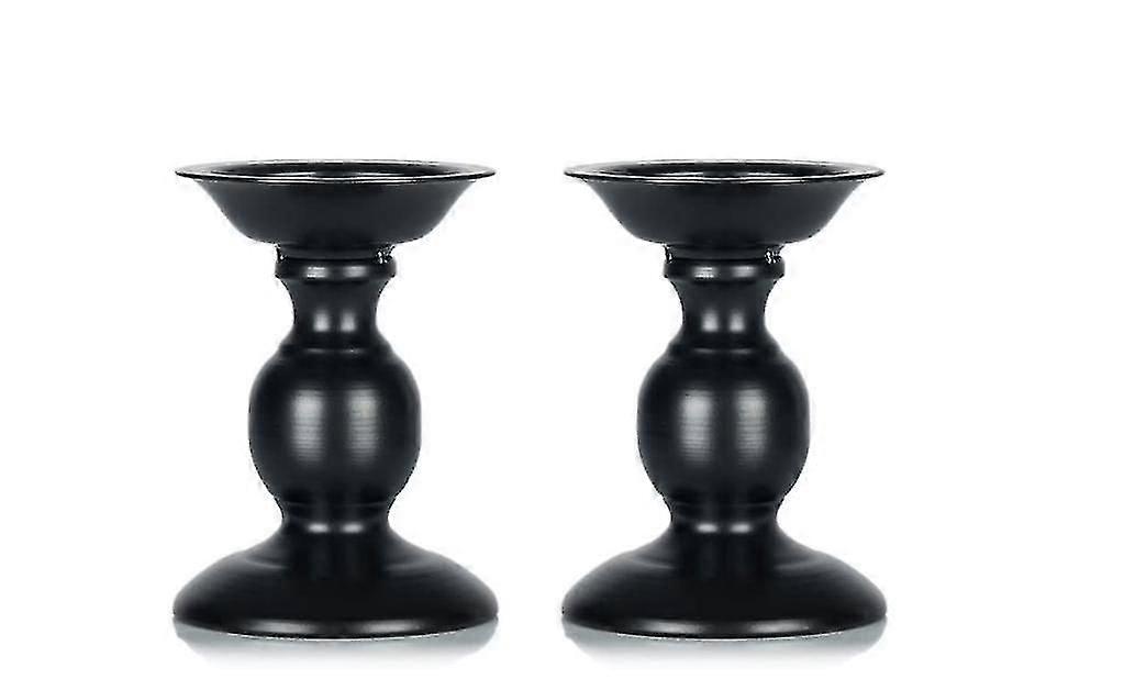 Black Iron Pillar Candle Holders