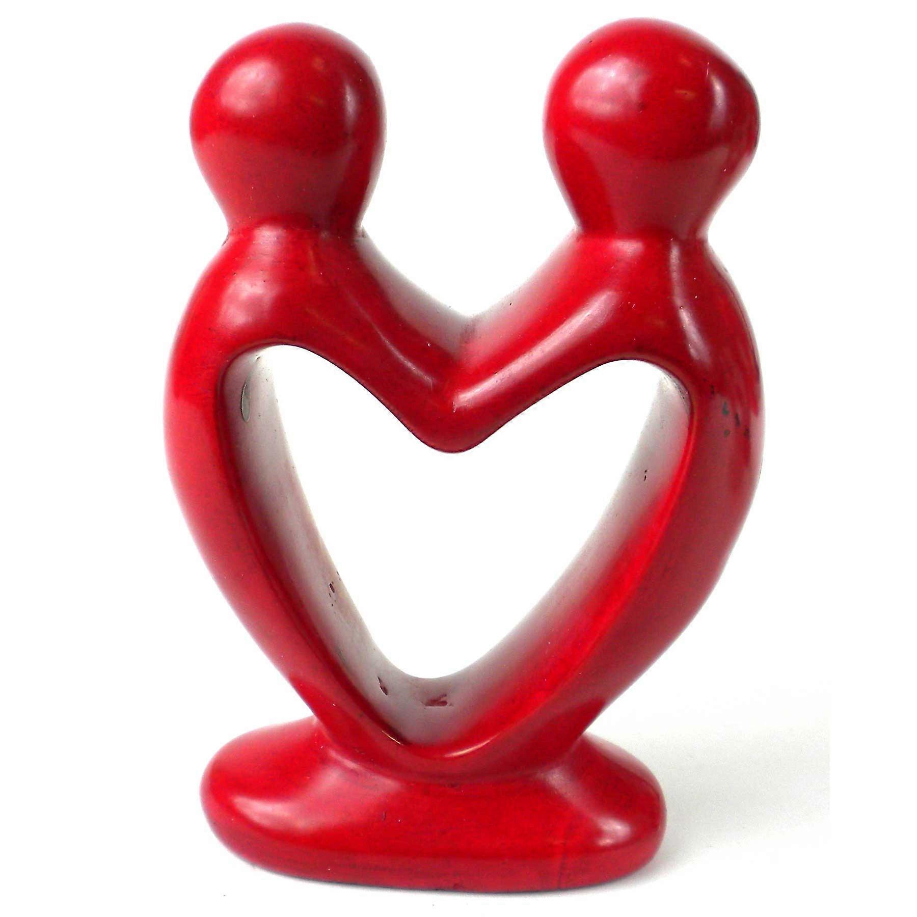 Soapstone Lovers Heart Red 4 Inch