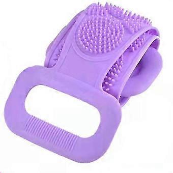 Purple Silicone Bath Body Brush for Exfoliating & Cleansing - Soft Back Scrubber & Facial Massager