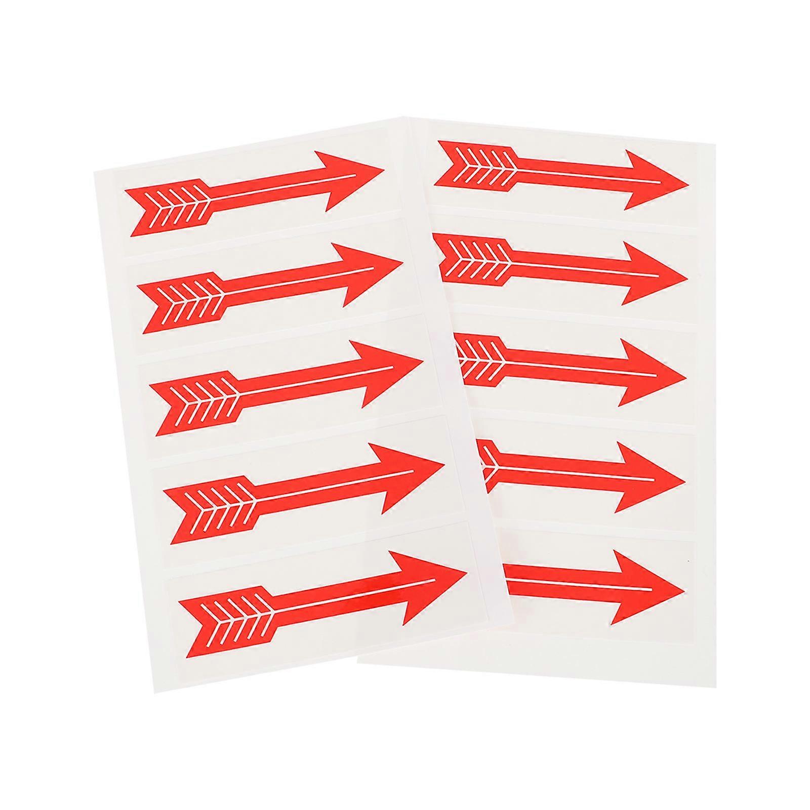 Arrow Caution Sticker 10Pcs for Warning Durable Red Direction Indicating Decals