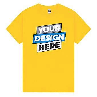 Personalised Customised Mens Custom T-shirt Logo Text Printing Daisy Yellow Tee