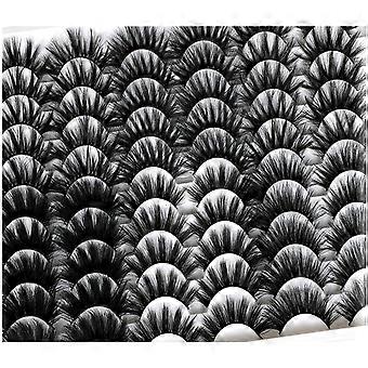 30 paires d'extensions de cils en vison artificiel, 6 styles, effet naturel épais multicouche 8D, 10 à 20 mm, effet œil de chat pour maquillage de soirée et de tous les jours.