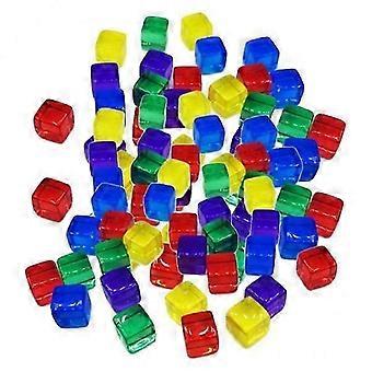 2x 10mm Blanko D6 Mehrfarbige Acrylwürfel Mathematik-Lehrmaterialien für Brettspiele