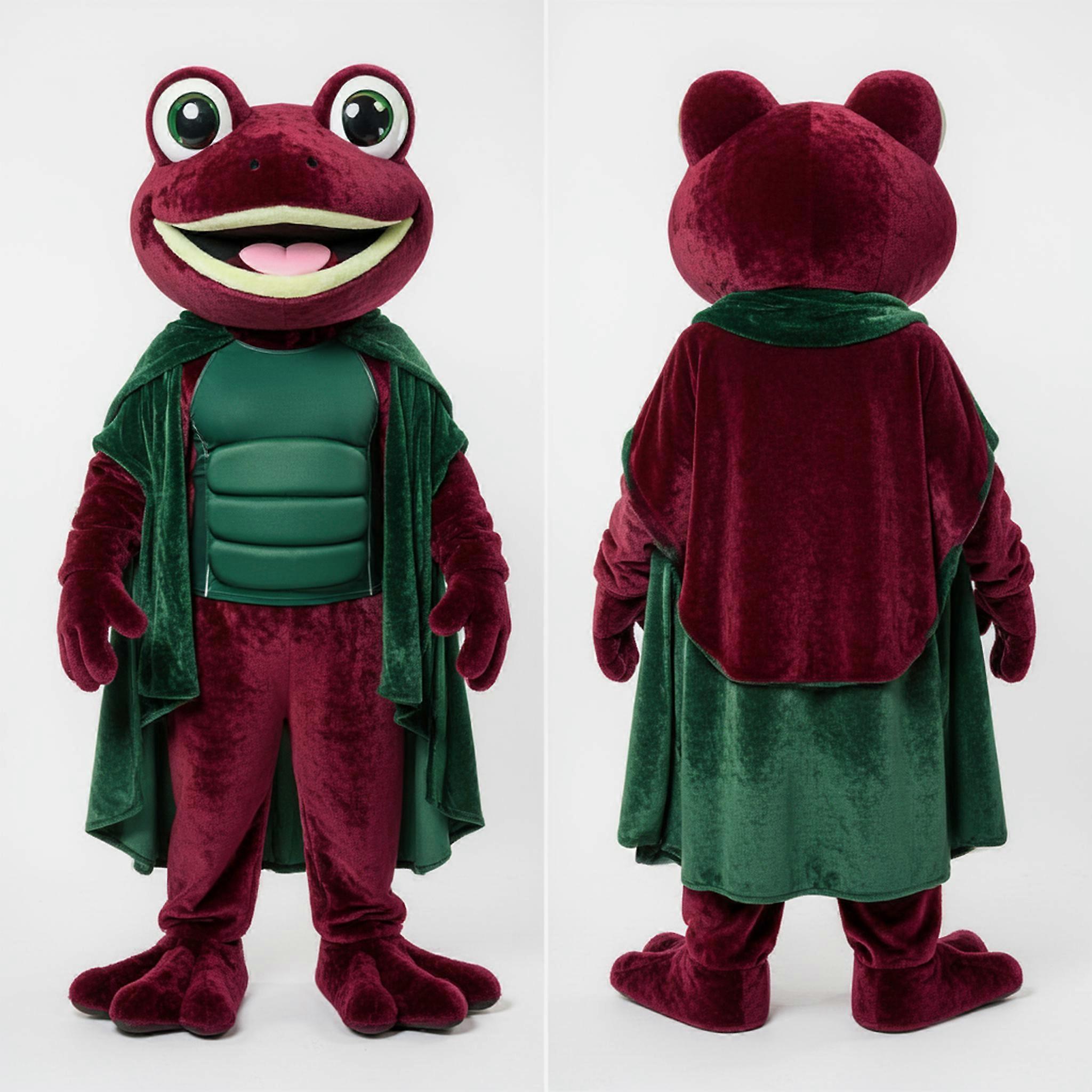 MASTICOT Maroon Plush Frog Mascot