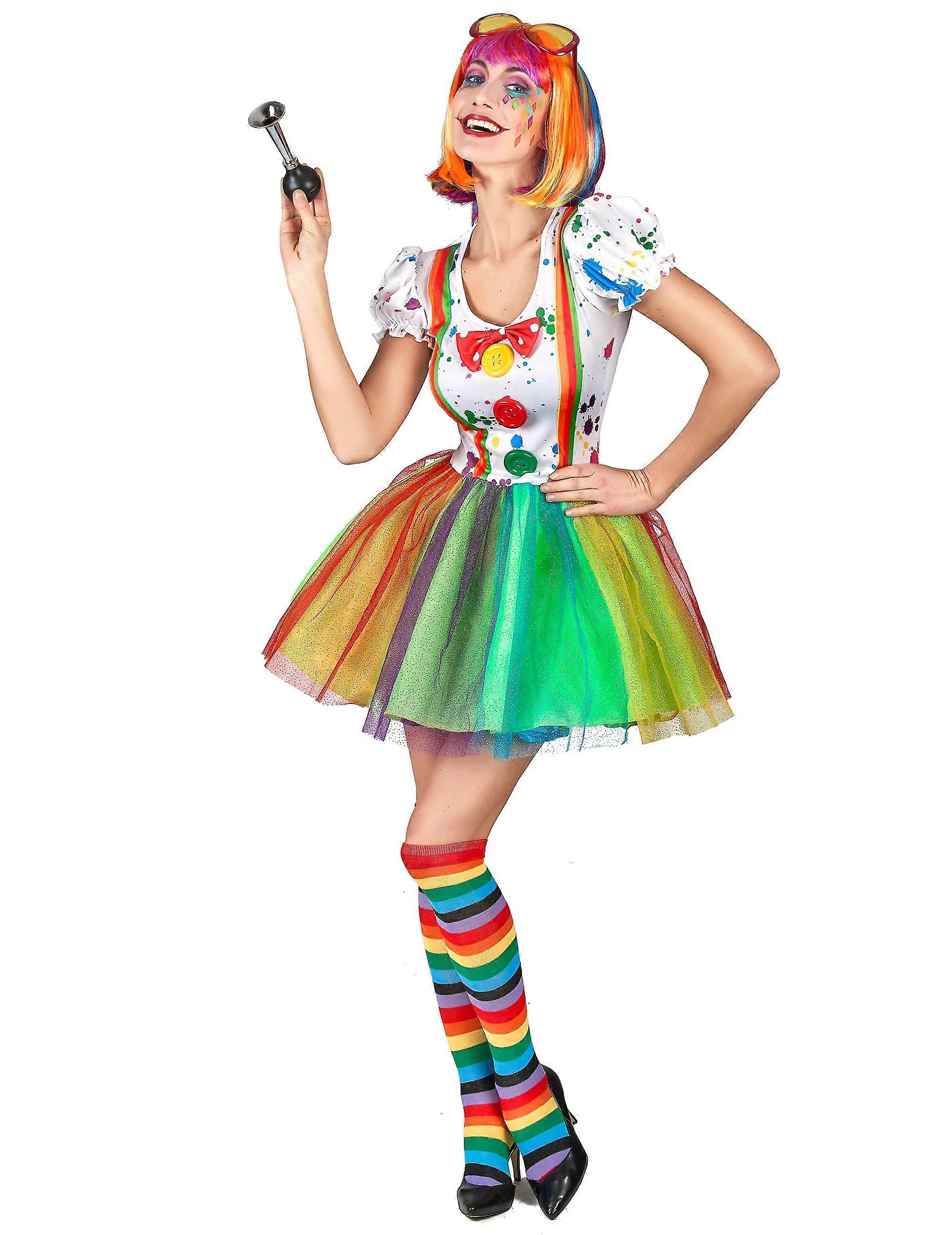 Women's multicolored paint clown costume