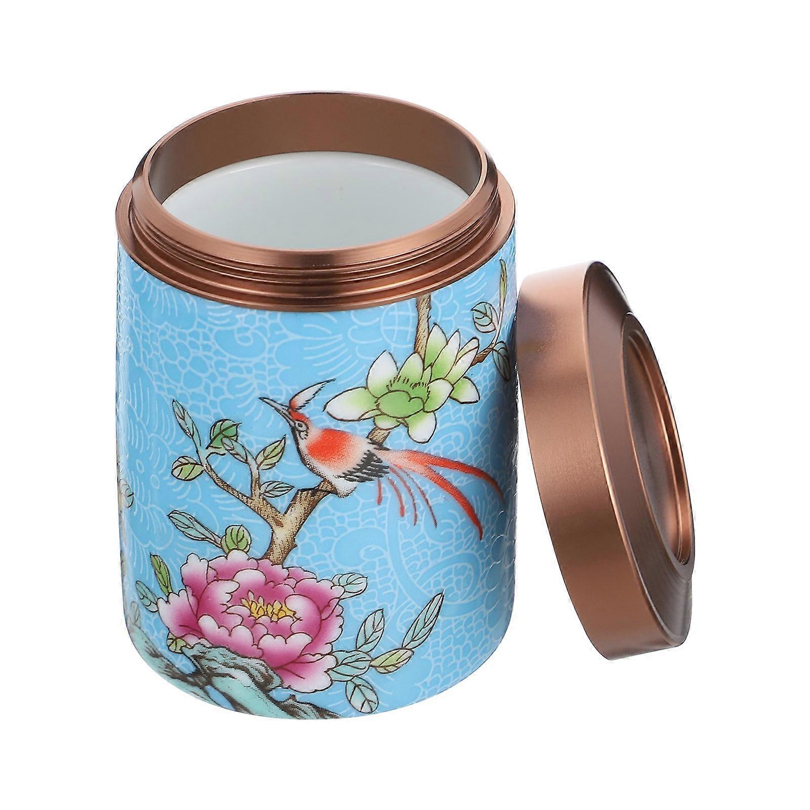 Ceramic Tea Caddy Painted Bulk Tea Container for Storage