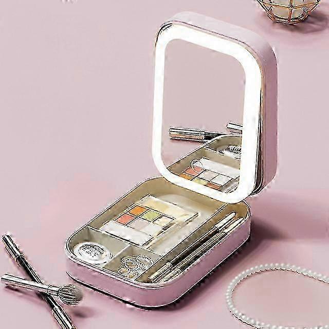 LED Lighted Makeup Mirror With Storage