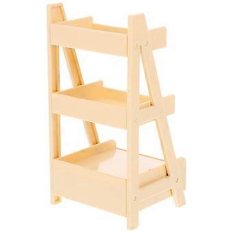 Doll House Miniature Storage Shelf for Display with Beige ABS Material