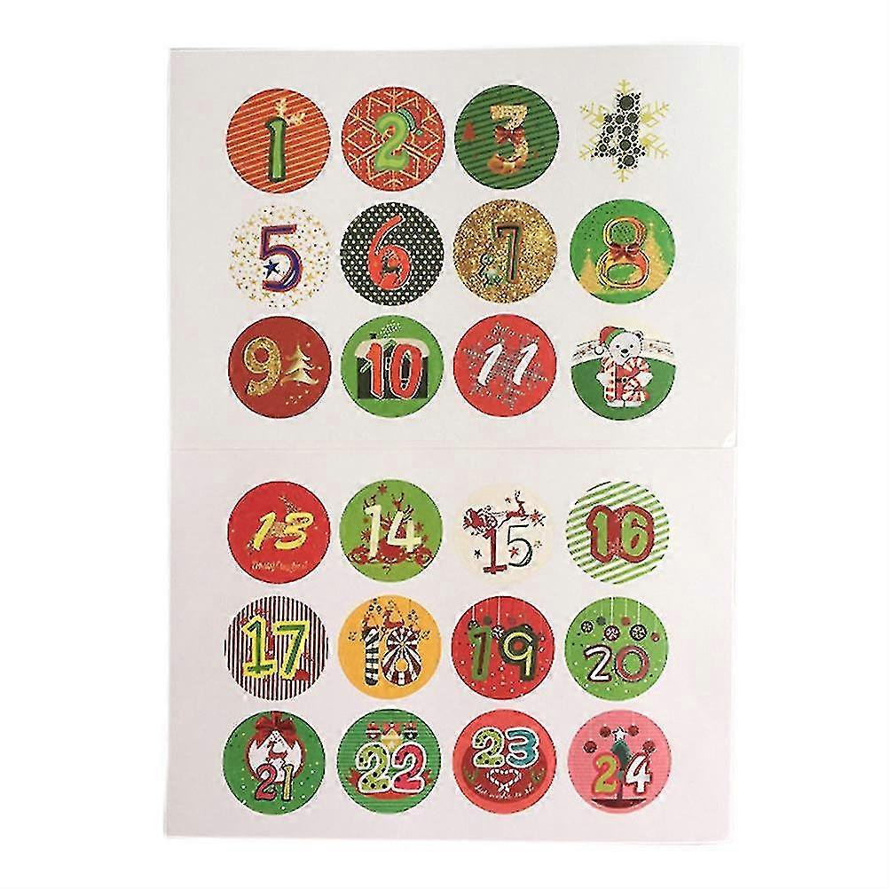 Christmas Gift Number Labels Round