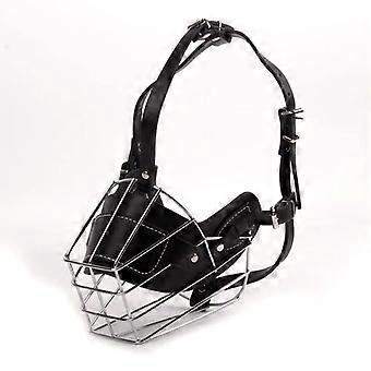 Dog Muzzle Anti Biting Pet Mouth Mask Adjustable & Breathable Leather Metal Muzzle Protection Cover for Dog Accessories
