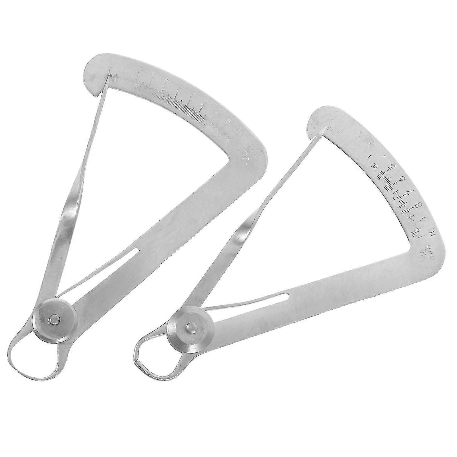 Height Measuring Ruler Caliper Measuring Tool Hobbyists Silver 10.40X6.00X1.00CM Triangular Thickness Function 2Set_HP