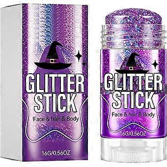 Bastão de Glitter Corporal Roxo Elegante, Versátil para Uso Diário