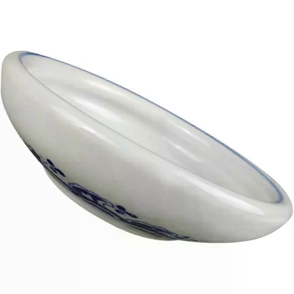 Blue Ceramic Ink Brush Washing Dish with Dragon Pattern