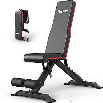 Halterbank - Verstelbaar - 318 Kg Belastbaar - 118x55x120 Cm - Metaal - Zwart - Fitnessbank