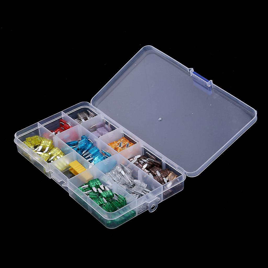 140pcs Assorted Auto Car Truck 2A-40A Mini Blade Fuses Kit With Puller